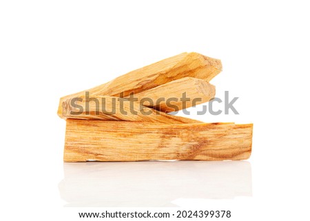 Palo santo wood sticks isolated on white background.