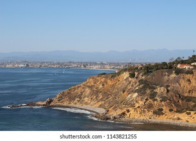 Palos Verdes Peninsula With Los Angeles In The Background.