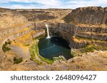 The Palouse Falls State Park waterfall, lake, canyon and gorge in Franklin County, Washington, USA