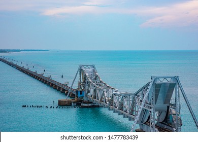 Pamban Road Bridge: Annai Indira Gandhi Bridge, Rameswaram, Tamil Nadu, India. - Powered by Shutterstock