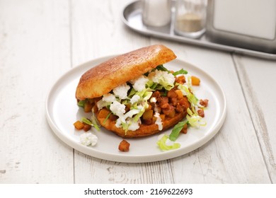 pambazo, Mexican chorizo potato sandwich - Shutterstock ID 2169622693