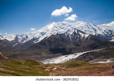 Pamir Mountains. Road To The Lenin Peak Camp I. 