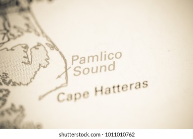 Pamlico Sound. USA On A Map.