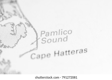 Pamlico Sound. USA On A Map.