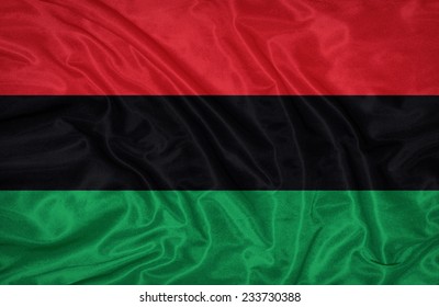Pan African Flag Pattern On The Fabric Texture ,vintage Style