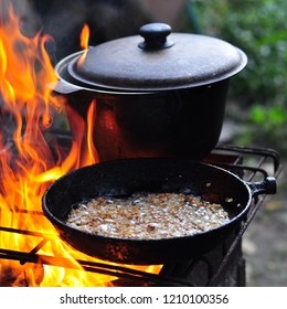 A pan and fire