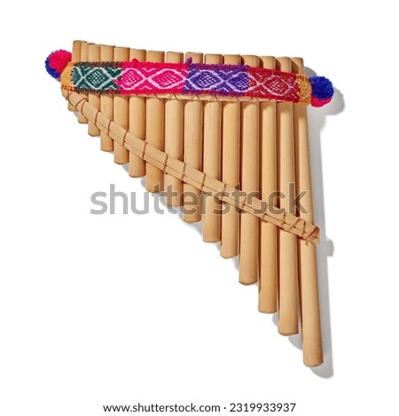 Pan flute isolated on white background
