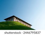 Panama Canal Administration building on top of the hill. Balboa, Panama City, Panama, Central America - stock photo