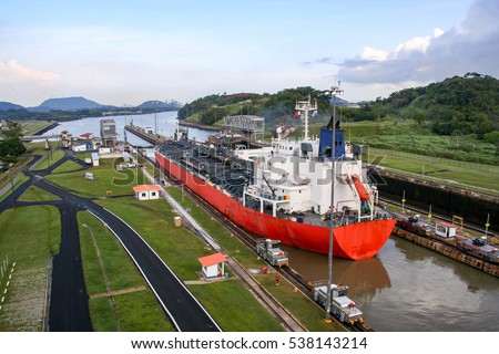 The Panama Canal is an artificial 48-mile (77 km) waterway in Panama that connects the Atlantic Ocean with the Pacific Ocean.