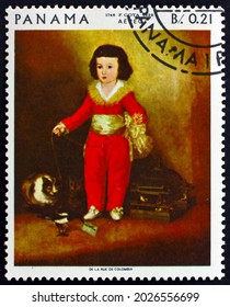 PANAMA - CIRCA 1967: A Stamp Printed In Panama Shows Don Manuel Osoria De Zuniga As A Child, Painting By Francisco Goya, Spanish Painter, Circa 1967