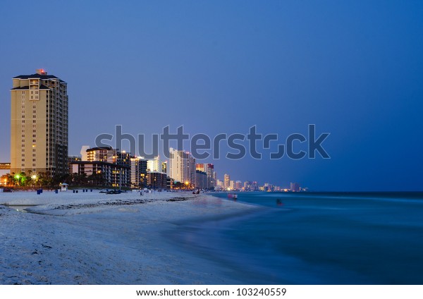 Panama City Beach Florida Cityscape Night Stock Photo Edit Now