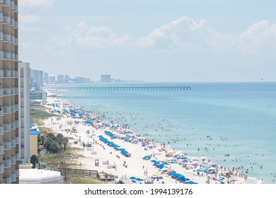 Panama City Beach Florida Skyline Beachfront Crowd June 2021