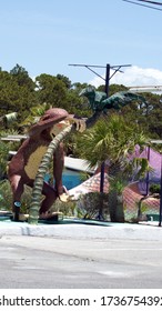 PANAMA CITY BEACH, FLORIDA, USA - CIRCA MAY 2020: Whimsical Statues At A Mini Golf Course