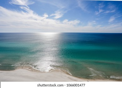 Panama City Beach Ocean And Sky From Balcony Blue Green Water