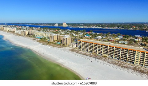 PANAMA CITY, FL - FEBRUARY 2016: City Skyline From The Air. Panama City Is A Famous Destination In Florida.