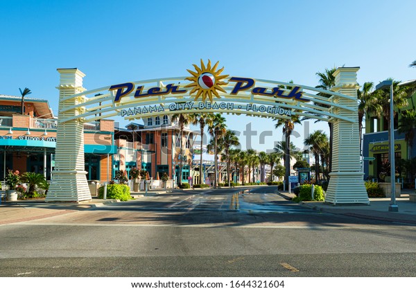Panama City, Florida USA - September\
29, 2019:  Pier Park is Panama City Beach’s premier shopping and\
entertainment destination located across the\
beach.