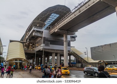 PANAMA CITY, PANAMA - MAY 29, 2016: Elevated Section Of Panama Metro.