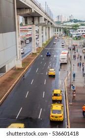 PANAMA CITY, PANAMA - MAY 29, 2016: Elevated Section Of Panama Metro.