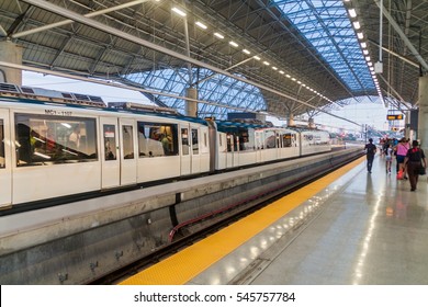 PANAMA CITY, PANAMA - MAY 29, 2016: View Of A Station Of Panama Metro.