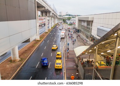 PANAMA CITY, PANAMA - MAY 29, 2016: Elevated Section Of Panama Metro.