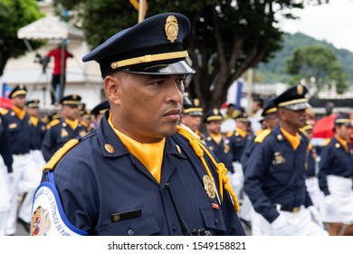 Panama City, Panama - Nov 3rd, 2019 - Man During Panama National Day Parade Celebrating The Separation Of Panama From Colombia.