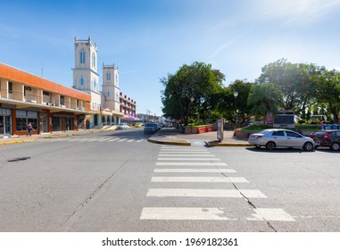 Panama David, May 4, Sagrada Familia Church And Cervantes Park. Panoramic View In A Sunny Day. Shoot On May 4, 2021