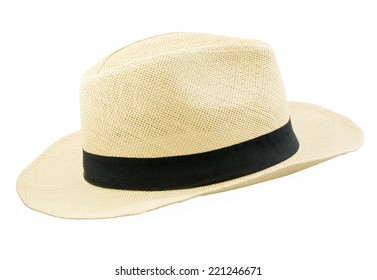 Panama Style Hat On Isolated Background 