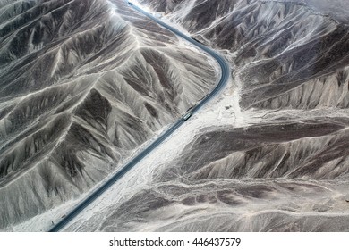 Pan-American highway and the Nazca desert, South America