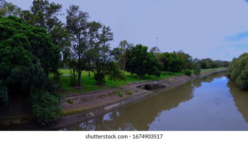 Panaoramic View Of Cooks River In Inner West Of Sydney NSW Australia