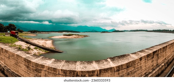 Panaramic view of a dam