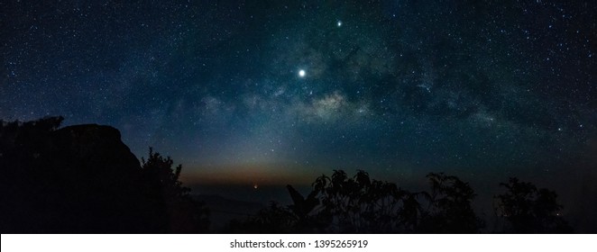 Panaroma Milky Way And Venus