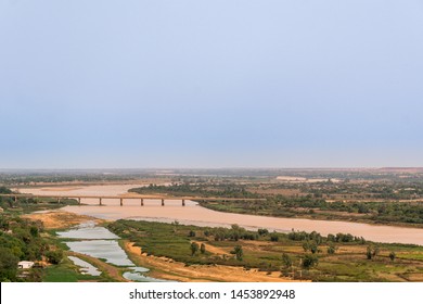 Panaromic View of Niger river at sunset in Niamey in Niger in Africa 