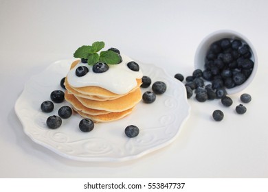 Pancake and blueberry on White background - Powered by Shutterstock