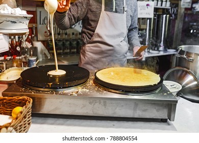 Pancake Cooking At Prague, Street Food