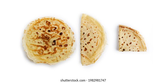 Pancake Isolated On White Background, Crêpe