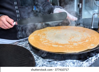 Pancake Made By A Paris Street Vendor