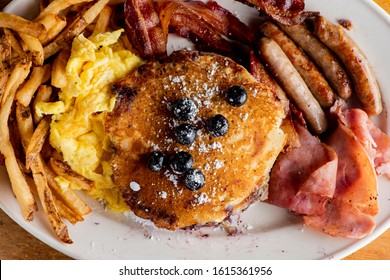 Pancakes Scrambled Egg Sausage Stock Photos Images Photography Shutterstock