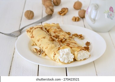 Pancakes With Cottage Cheese And Sour Cream