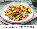 Pancit Canton it is a type of Lo Mein or tossed noodles known as flour sticks. This dish is often served during birthdays and special occasions to symbolize long life.