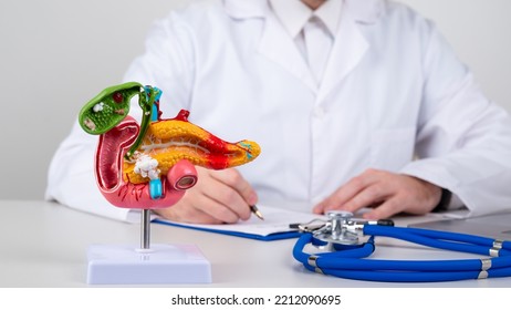 pancreas mockup on work desk of doctor - Shutterstock ID 2212090695