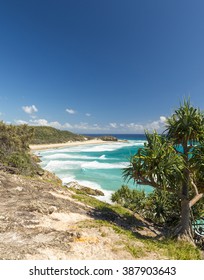 Pandanus Palms And Rocky Headlands Along The Queensland Coastline