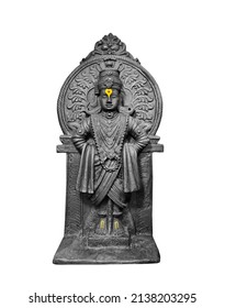 Pandharpur, India 27 February 2022, God and Goddess Vitthal Statue at Pandharpur Solapur district Maharashtra.