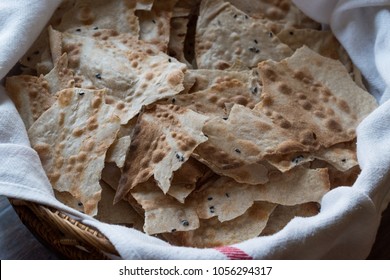 Pane Carasau Crispy Flatbread From Sardinia. (Thin Bread)