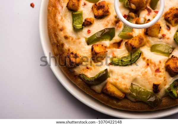 Paneer Pizza Indian Version Italian Dish Stock Photo Edit Now