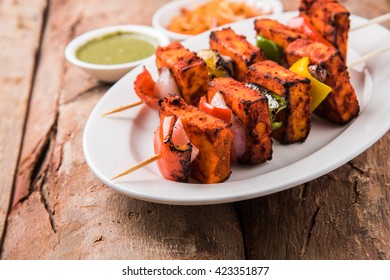 Paneer Tikka Kabab Red Sauce Indian Stock Photo (Edit Now) 423546181