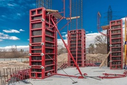 Panel Formwork At The Construction Of A Residential Building
