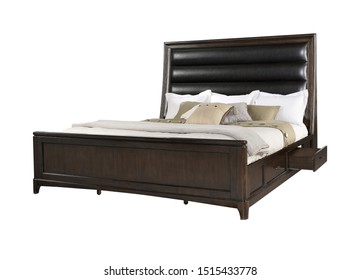 The Panel King Bed Isolated On The White Background.