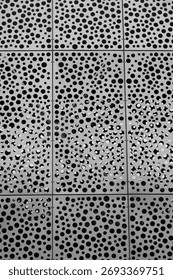 The panel layout forms a clean spatial arrangement where repetition and variation generate visual depth, offering a blend of design precision and architectural expression.