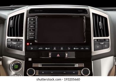 Panel Of A Modern Car. Screen Multimedia System.