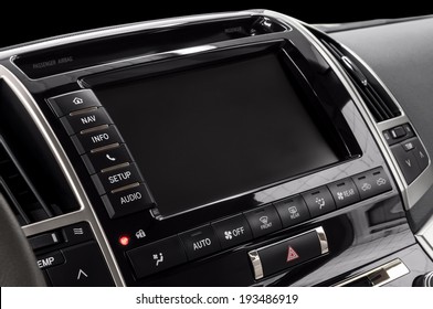 Panel Of A Modern Car. Screen Multimedia System.